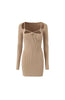 Winter Oat Cutout Knit Dress Biege